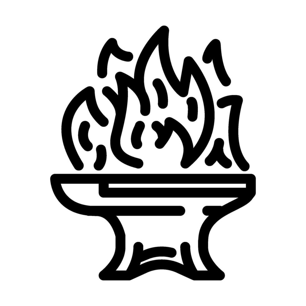 smithing blacksmith metal line icon vector illustration