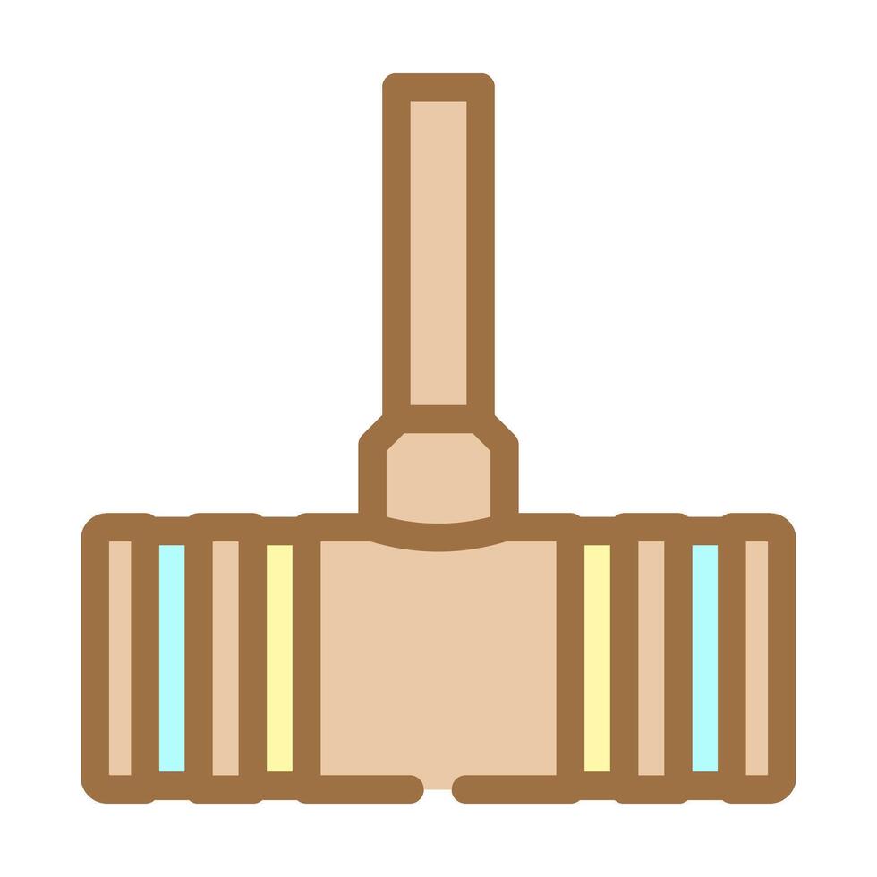 mallet croquet game color icon vector illustration