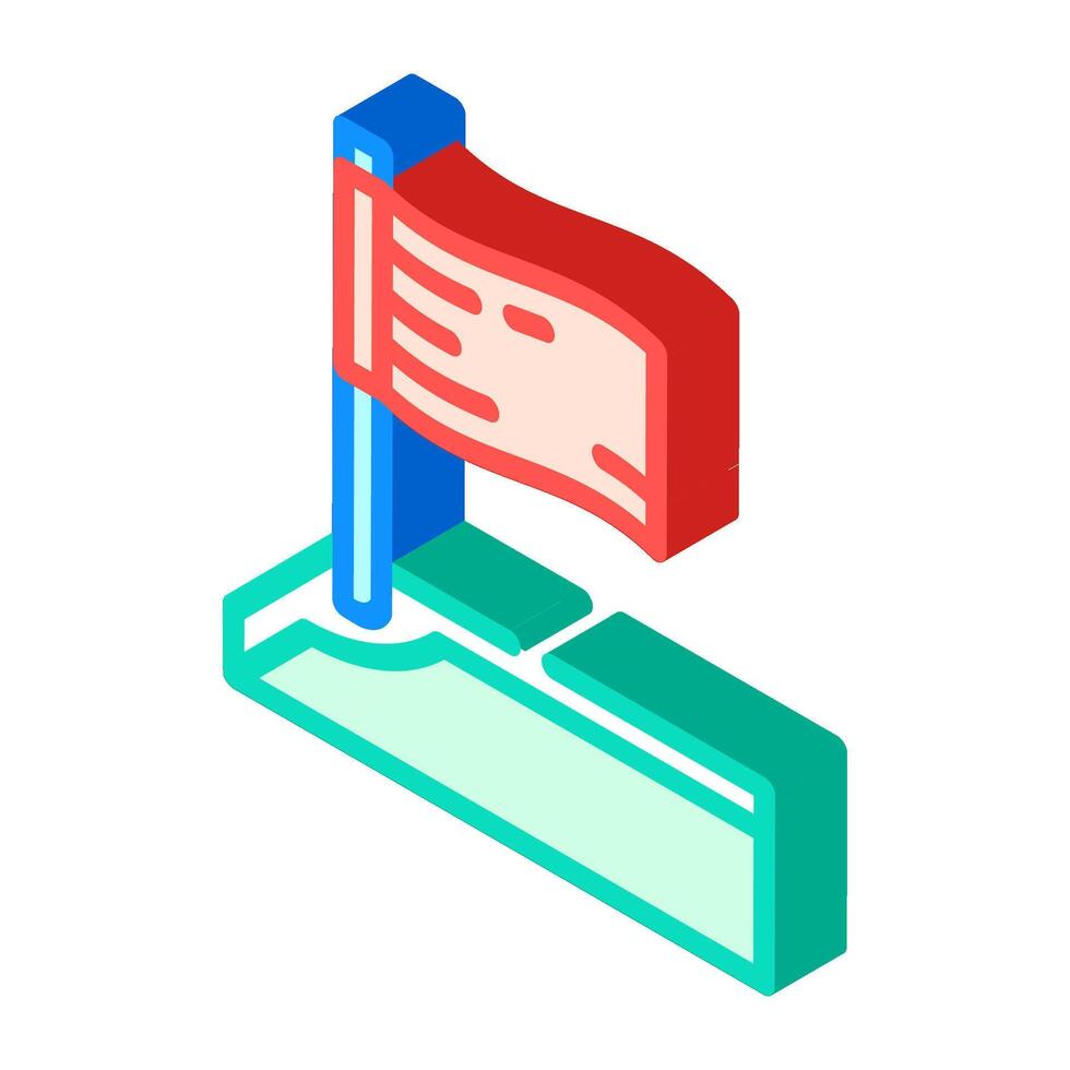 corner croquet game isometric icon vector illustration