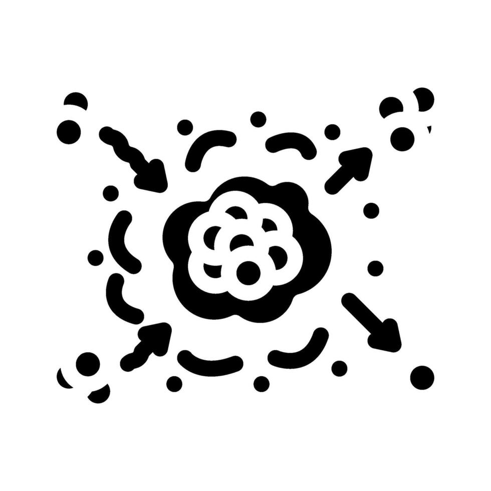 fusión nuclear energía glifo icono vector ilustración