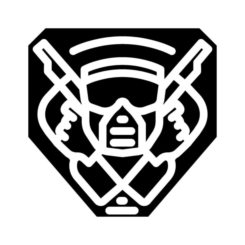 badge paintball game team glyph icon vector illustration