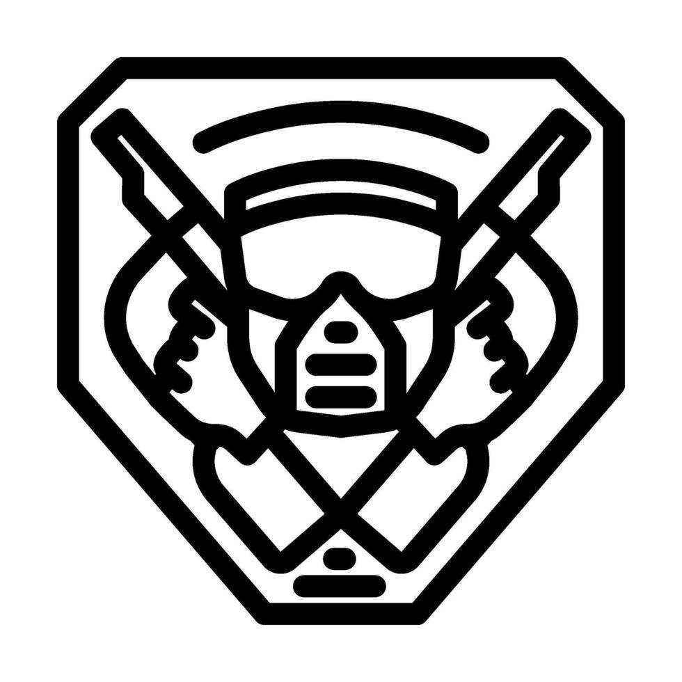 badge paintball game team line icon vector illustration