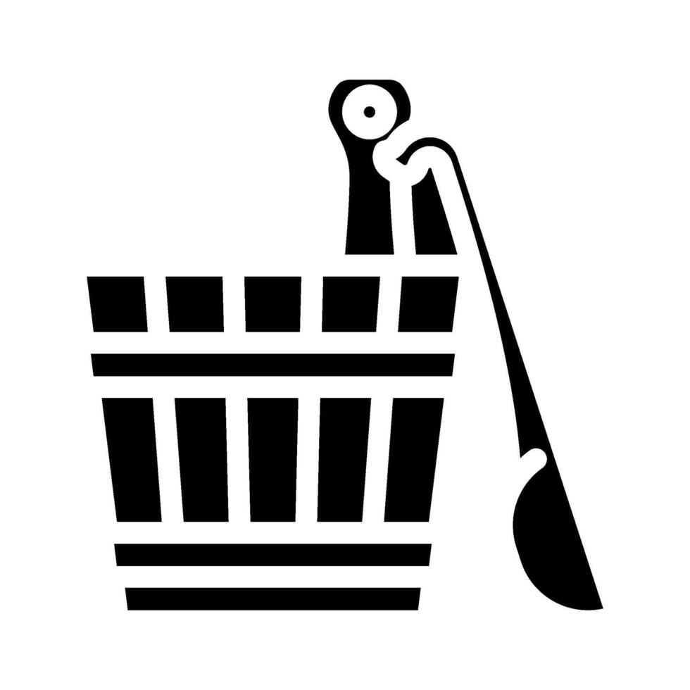 cucharón sauna glifo icono vector ilustración