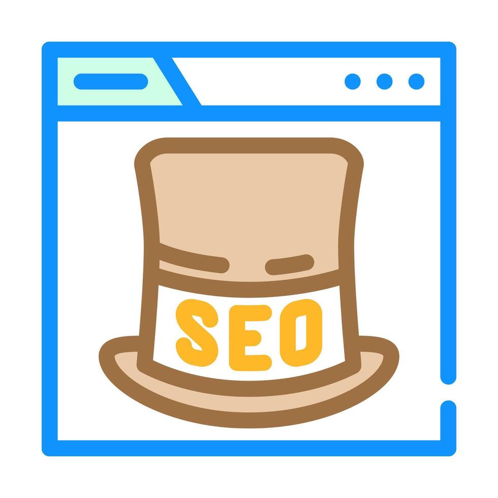 gray hat seo color icon vector illustration