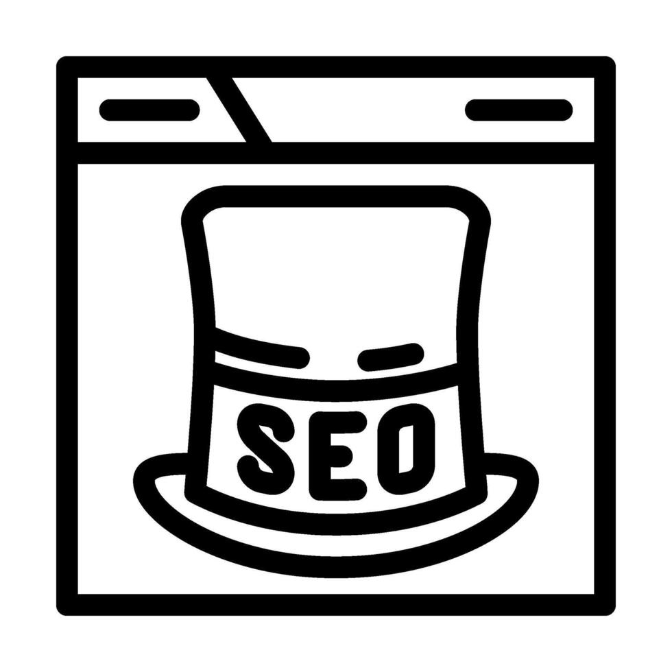 gray hat seo line icon vector illustration