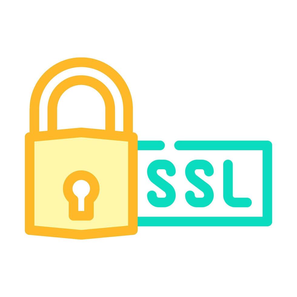 ssl seguro enchufes capa seo color icono vector ilustración