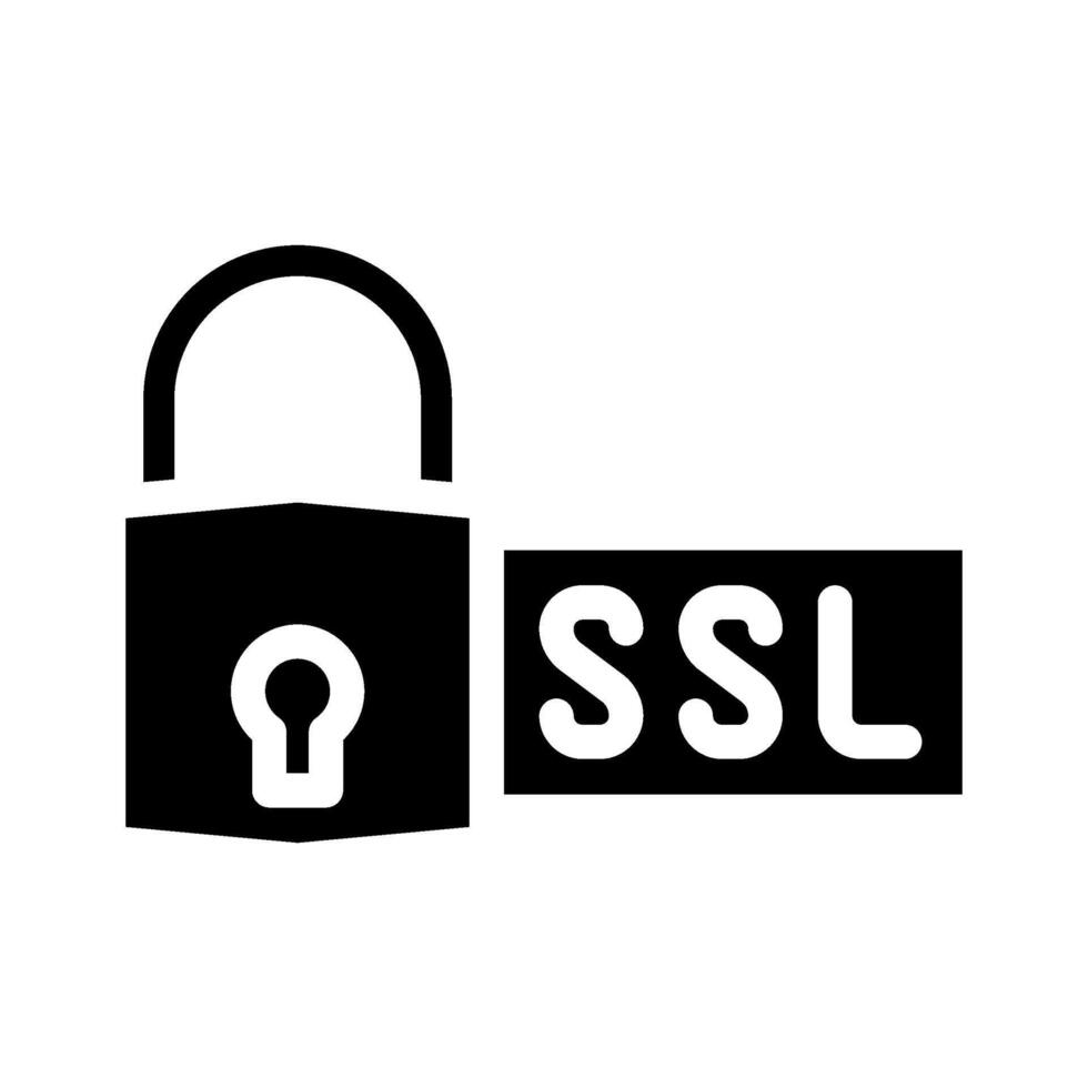 ssl seguro enchufes capa seo glifo icono vector ilustración