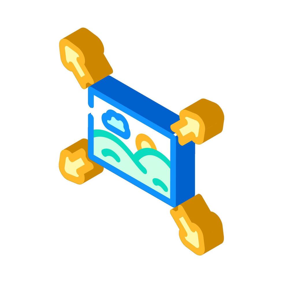 responsive images seo isometric icon vector illustration