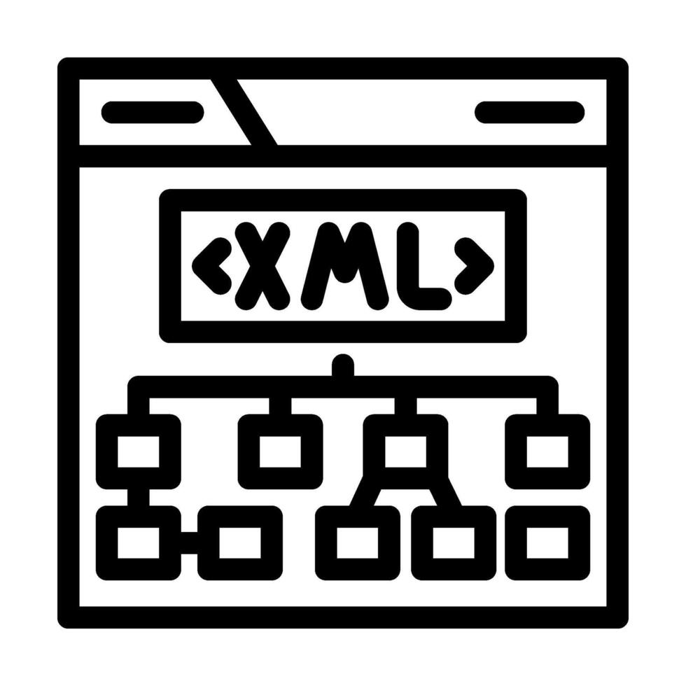 xml mapa del sitio seo línea icono vector ilustración