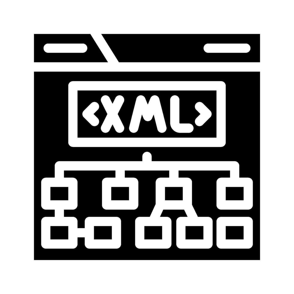 xml mapa del sitio seo glifo icono vector ilustración