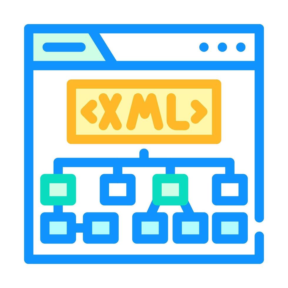 xml sitemap seo color icon vector illustration