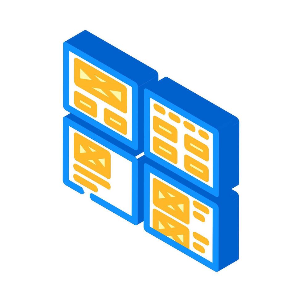 wireframe ux ui design isometric icon vector illustration