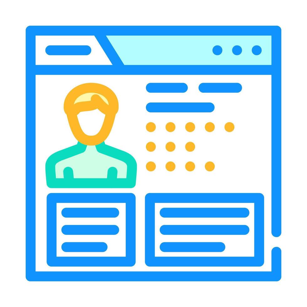 persona ux ui design color icon vector illustration