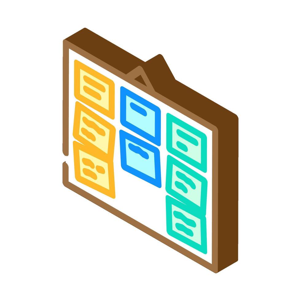 card sorting ux ui design isometric icon vector illustration