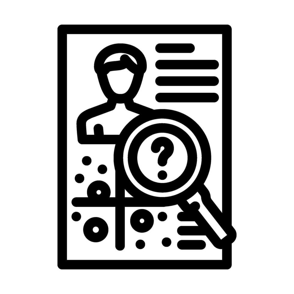 usuario investigación ux ui diseño línea icono vector ilustración