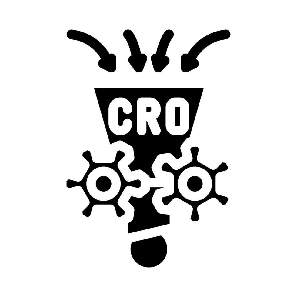 conversion rate optimization cro glyph icon vector illustration