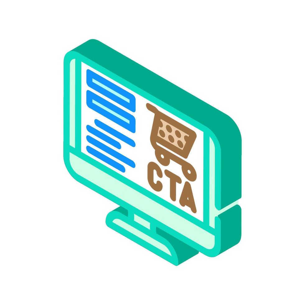 call to action cta  ux ui isometric icon vector illustration