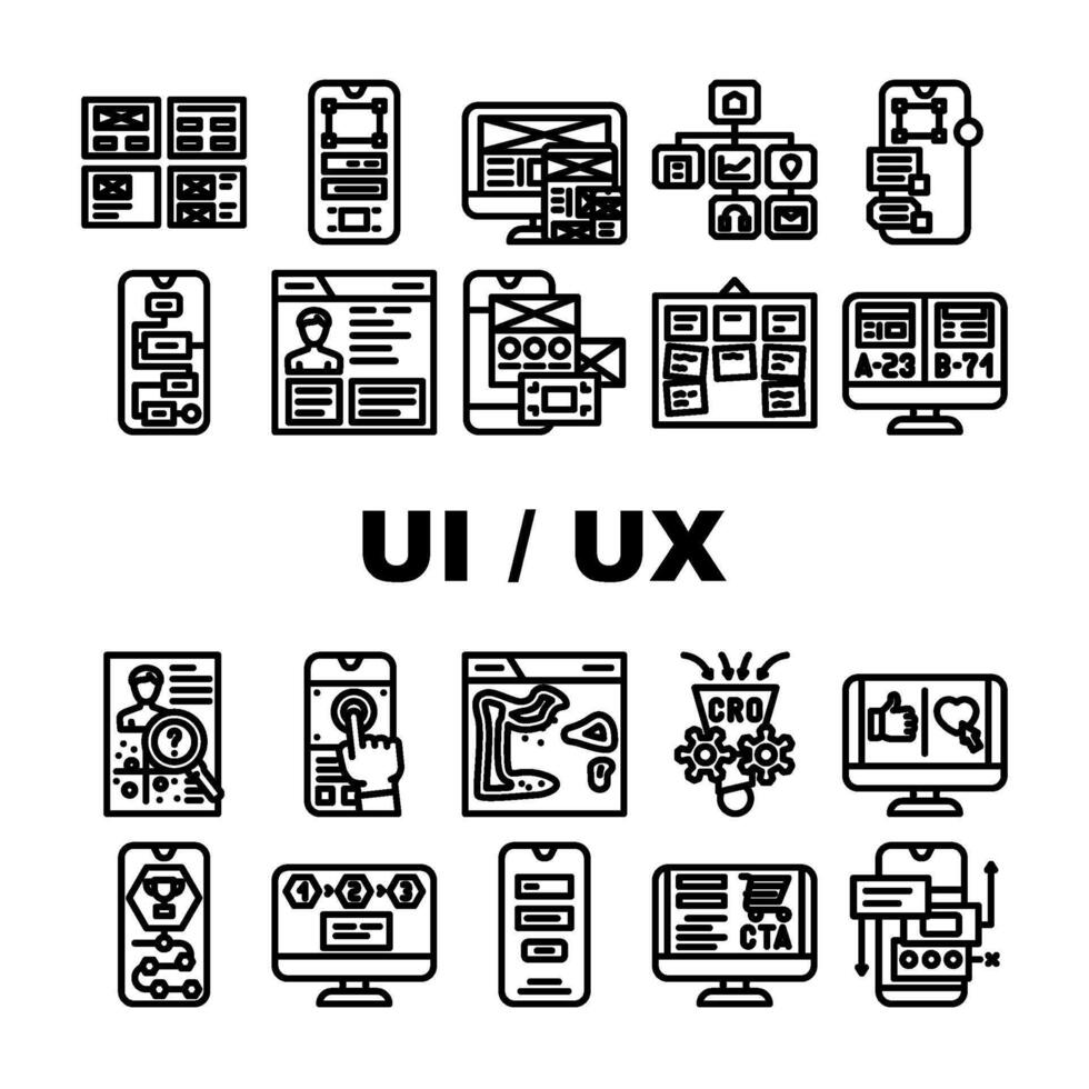 ui ux web interface app icons set vector