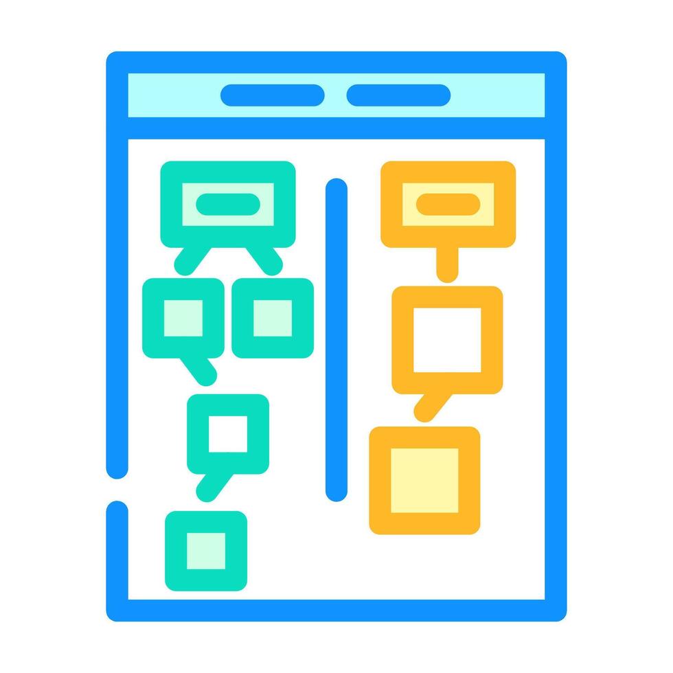 affinity diagram ux ui design color icon vector illustration