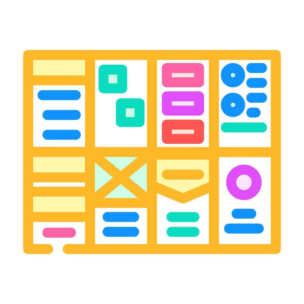 crazy 8s ux ui design color icon vector illustration