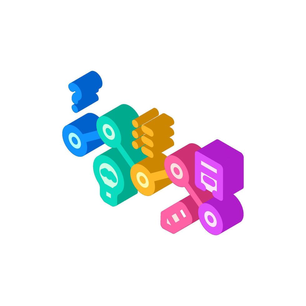 design sprint ux ui isometric icon vector illustration
