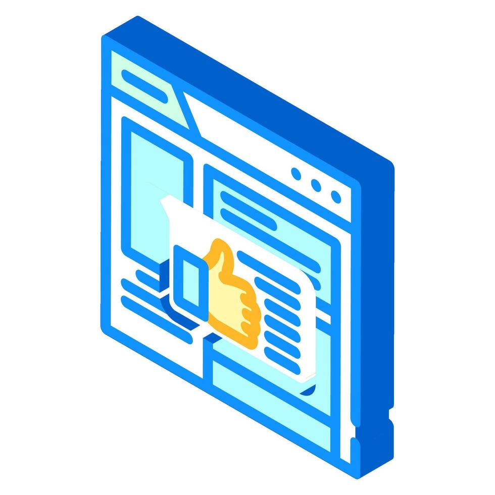 design critique ux ui isometric icon vector illustration