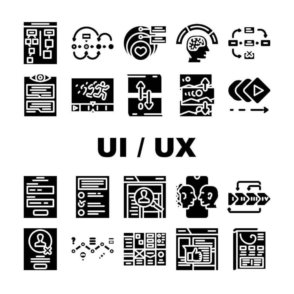 ui ux web interface mobile icons set vector