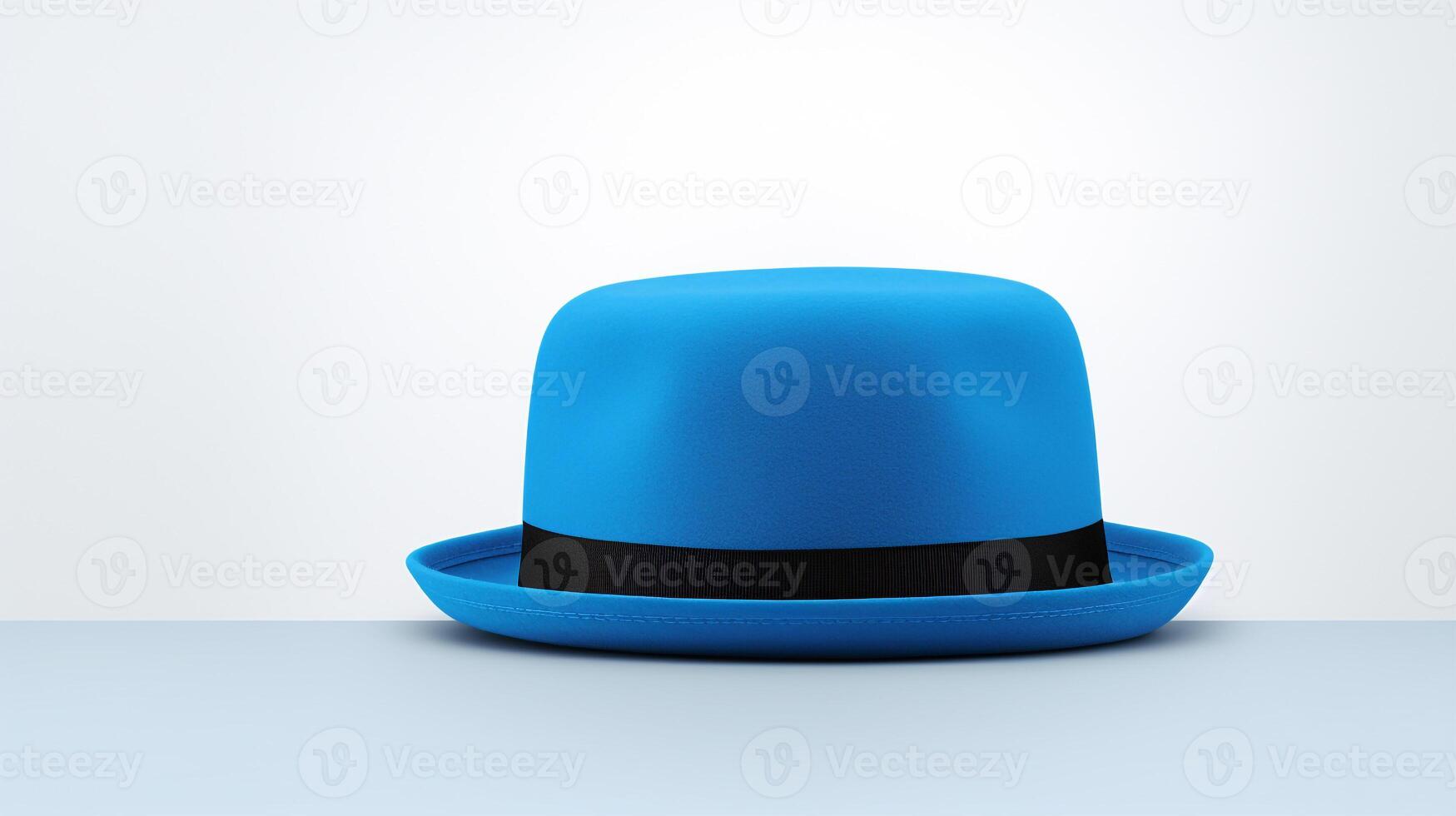 AI generated Photo of Blue Bowler Hat isolated on white background. AI Generated