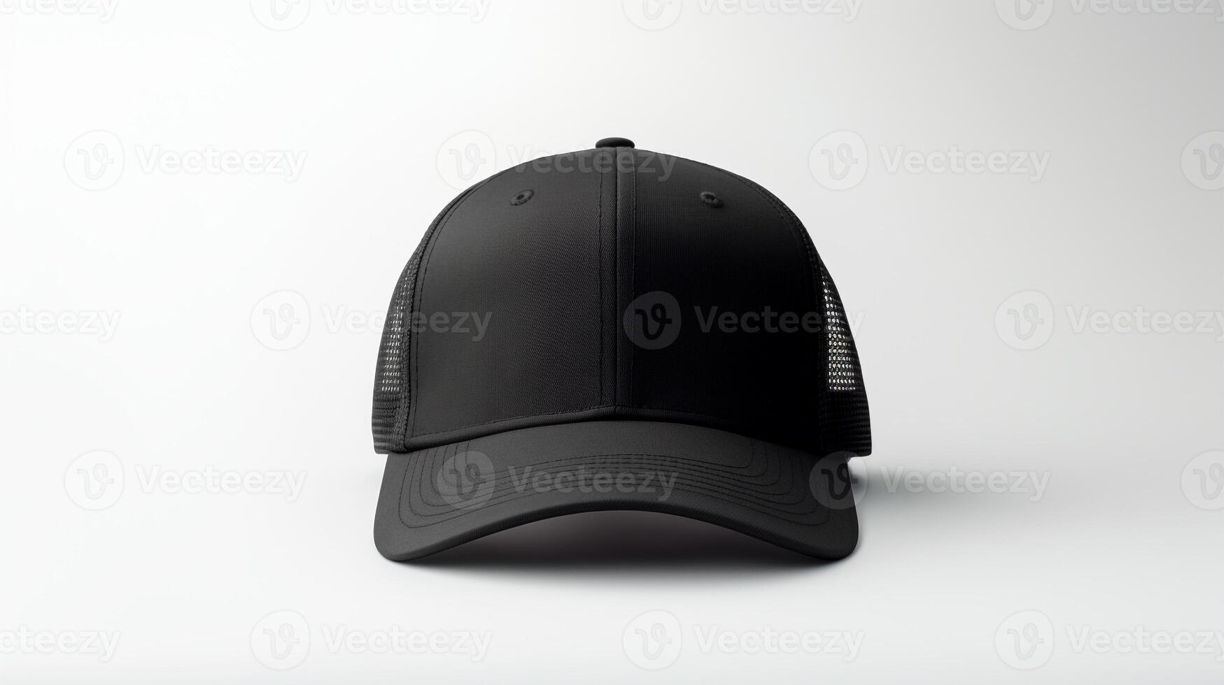 AI generated Photo of Black Trucker Cap isolated on white background. AI Generated