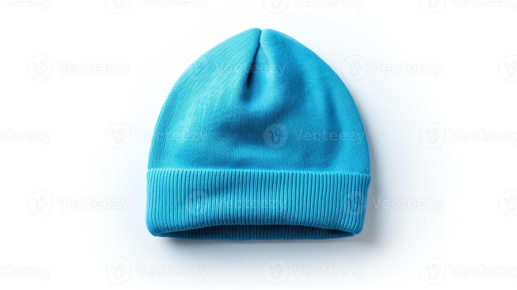 AI generated Photo of Blue Beanie cap isolated on white background. AI Generated