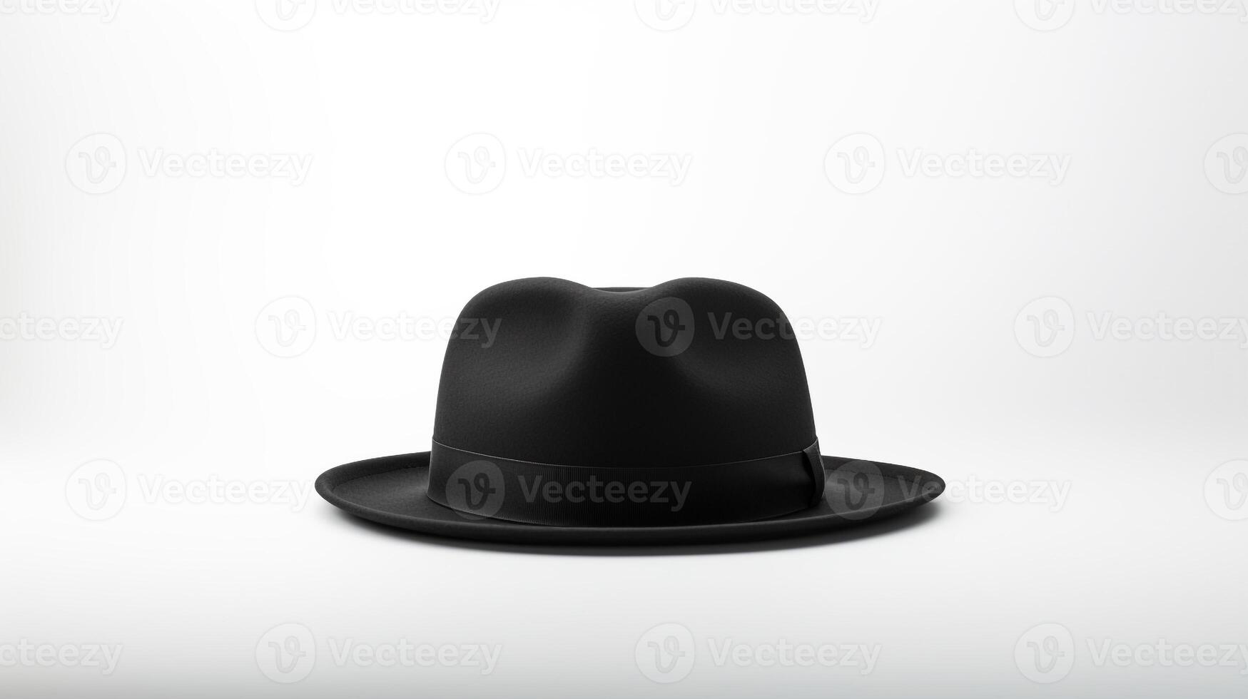 AI generated Photo of Black Trilby Hat isolated on white background. AI Generated