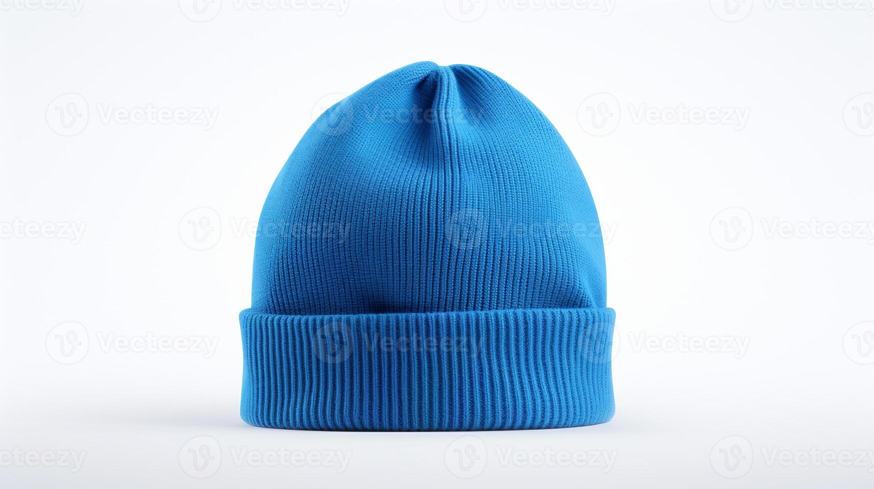 AI generated Photo of Blue Beanie cap isolated on white background. AI Generated