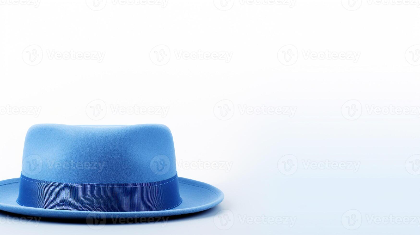 AI generated Photo of Blue Boater Hat isolated on white background. AI Generated