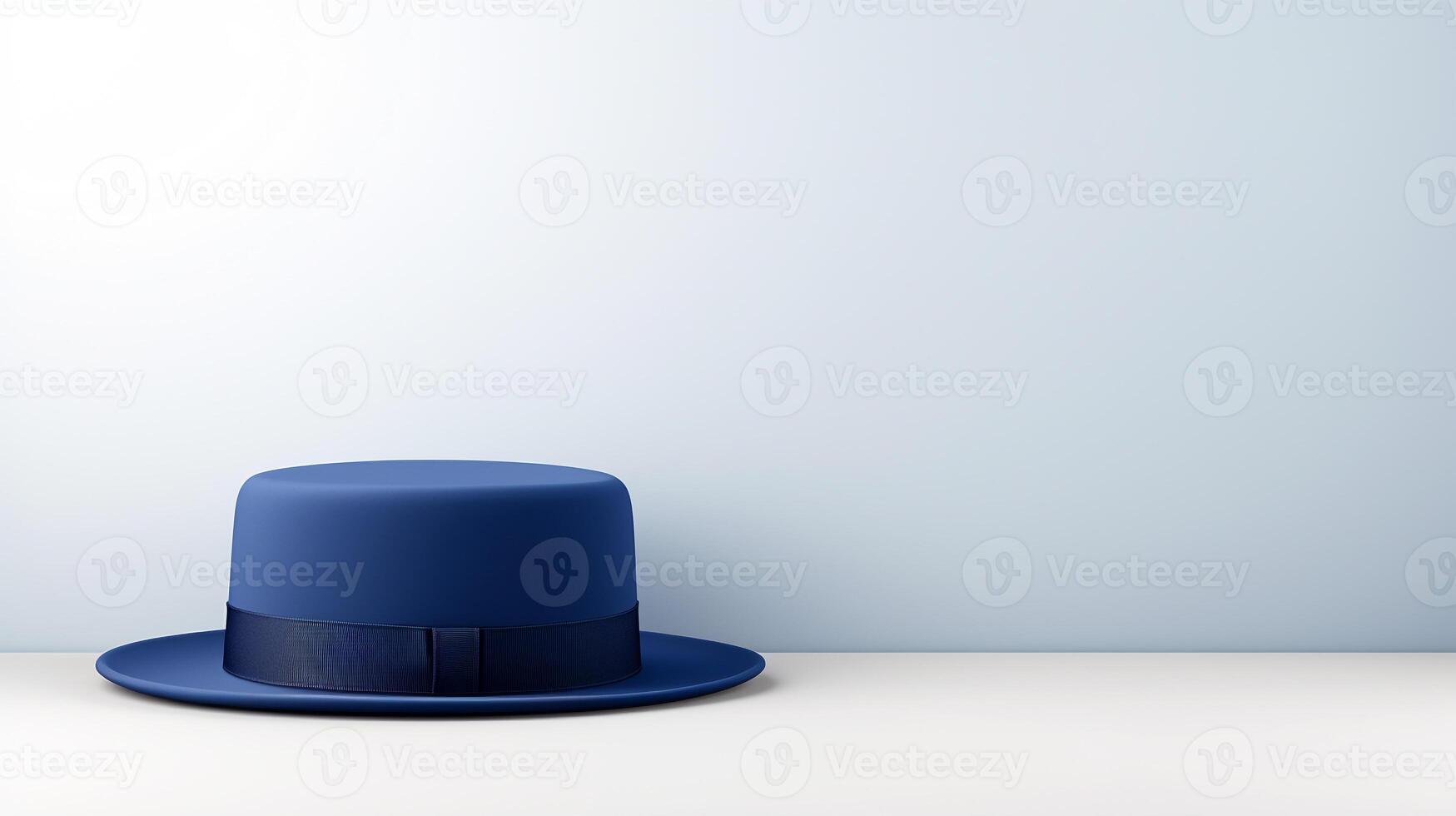 AI generated Photo of Blue Boater Hat isolated on white background. AI Generated