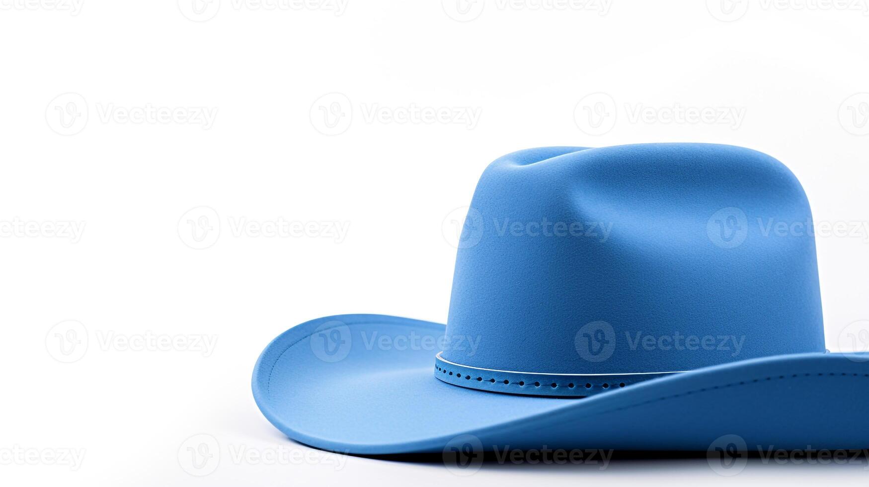 AI generated Photo of Blue Cowboy Hat isolated on white background. AI Generated