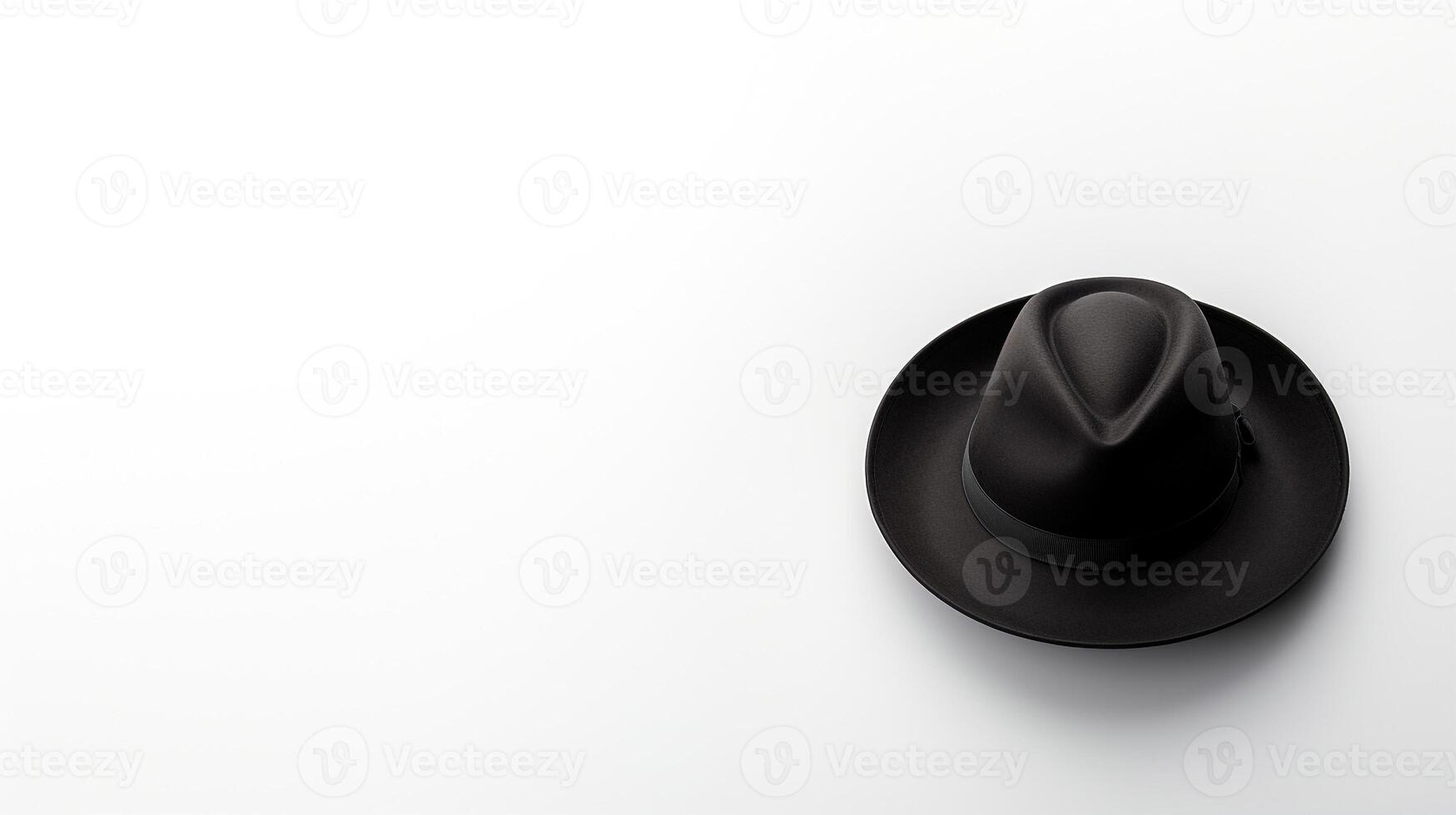 AI generated Photo of Black Trilby Hat isolated on white background. AI Generated