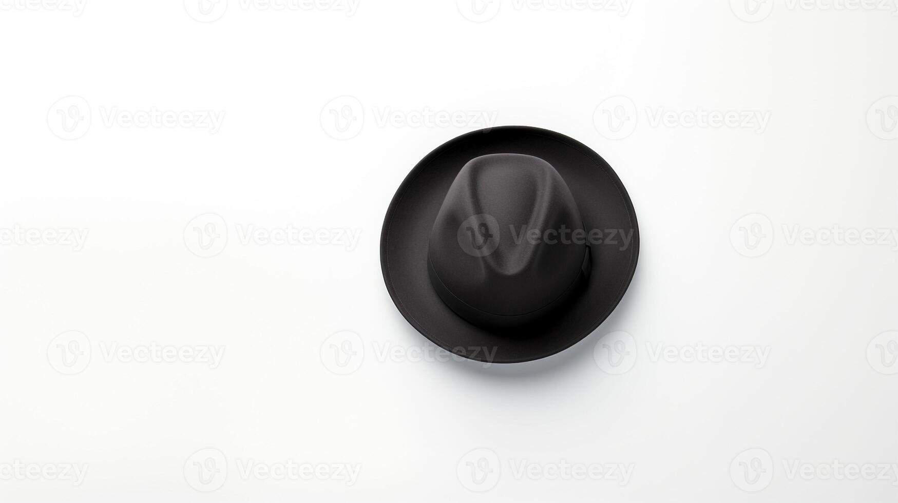 AI generated Photo of Black Trilby Hat isolated on white background. AI Generated