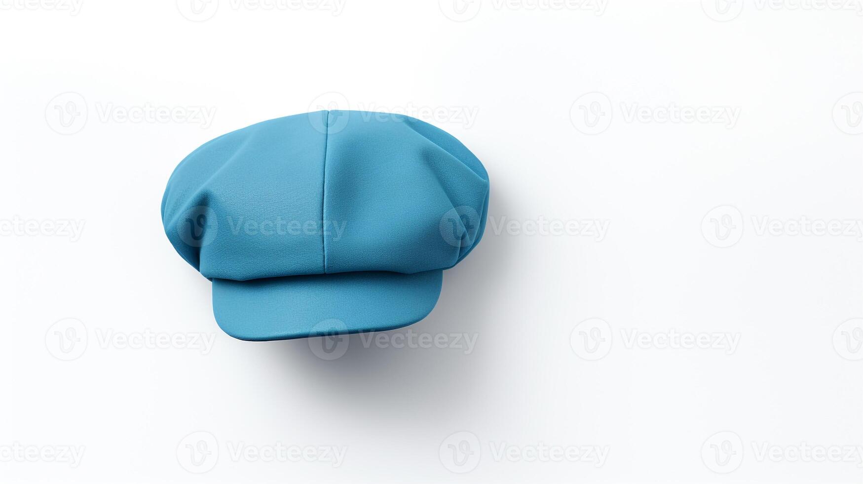 AI generated Photo of Blue Newsboy Cap isolated on white background. AI Generated