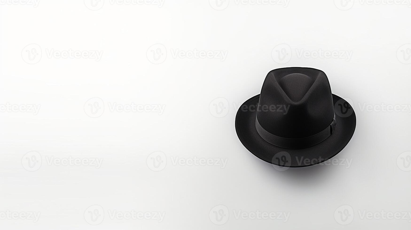 AI generated Photo of Black Trilby Hat isolated on white background. AI Generated