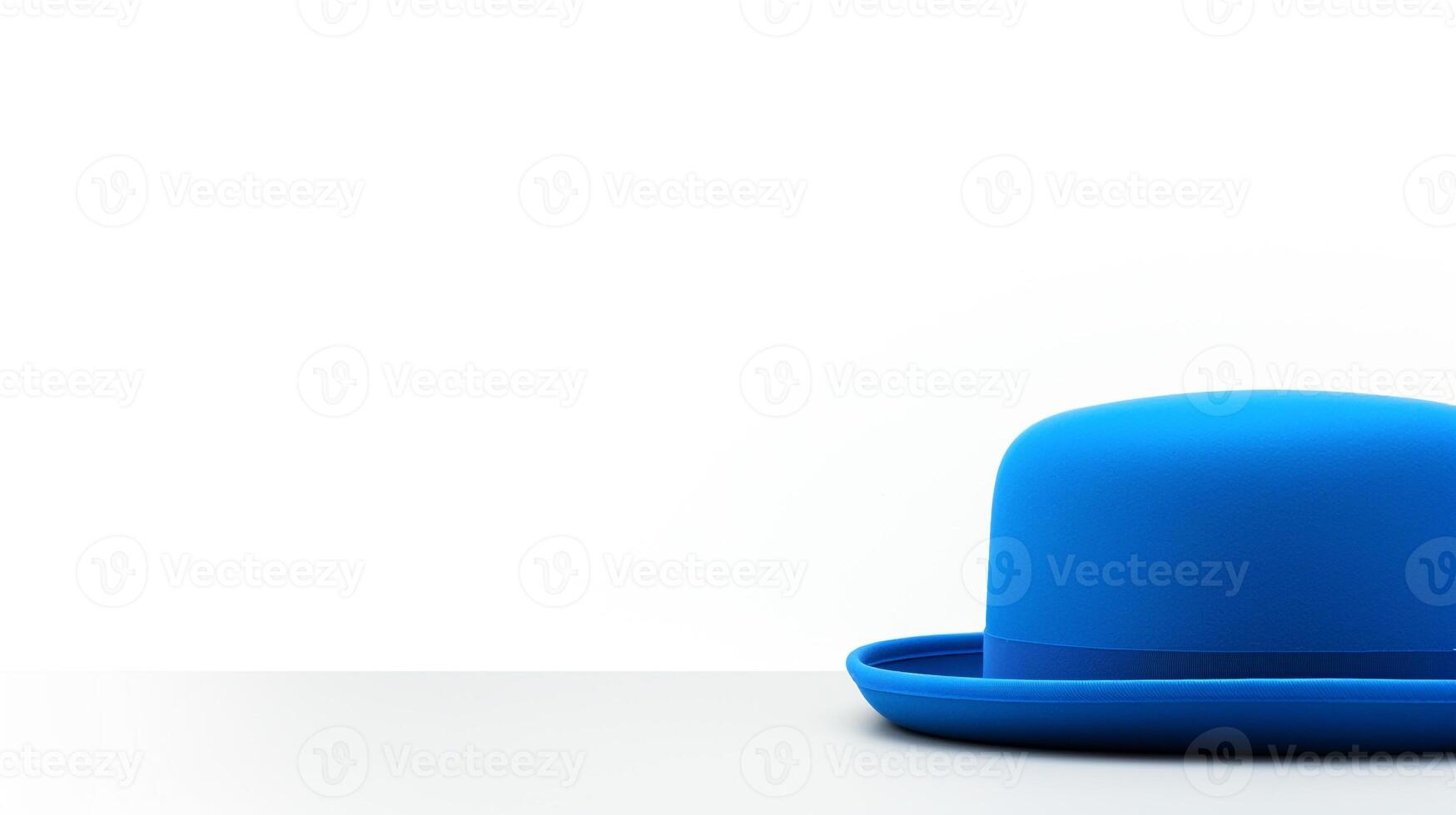 AI generated Photo of Blue Bowler Hat isolated on white background. AI Generated
