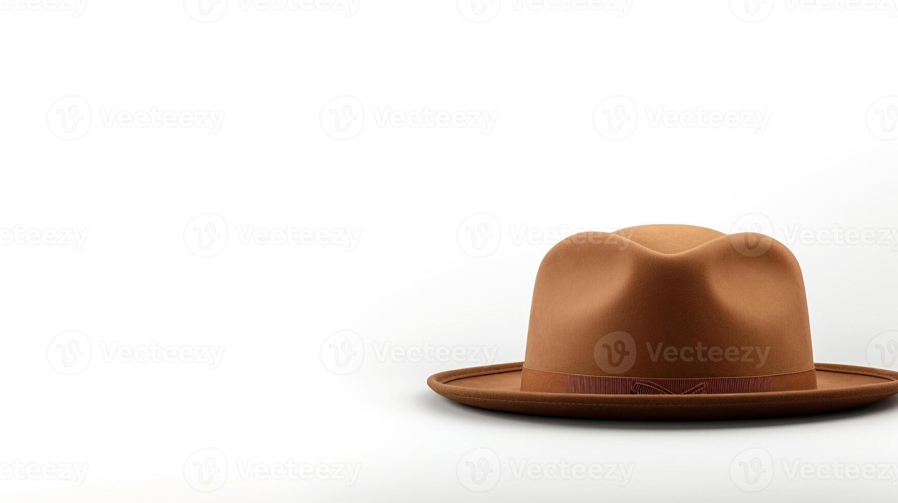 AI generated Photo of Brown Boater Hat isolated on white background. AI Generated