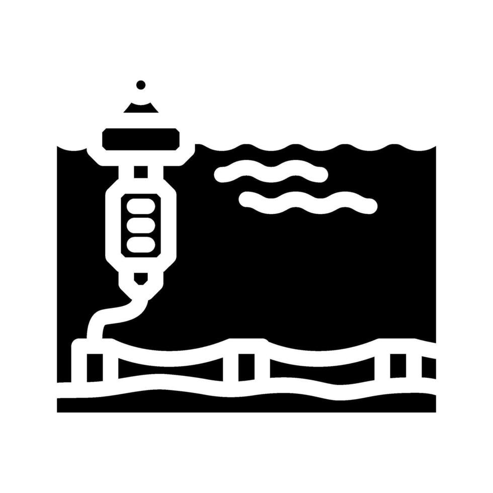 floating platform tidal power glyph icon vector illustration