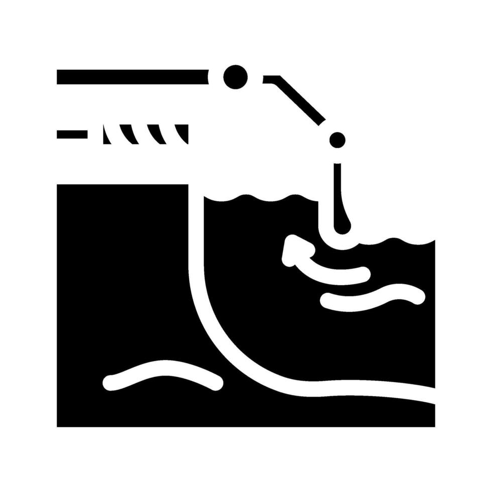 wave energy harvesting glyph icon vector illustration