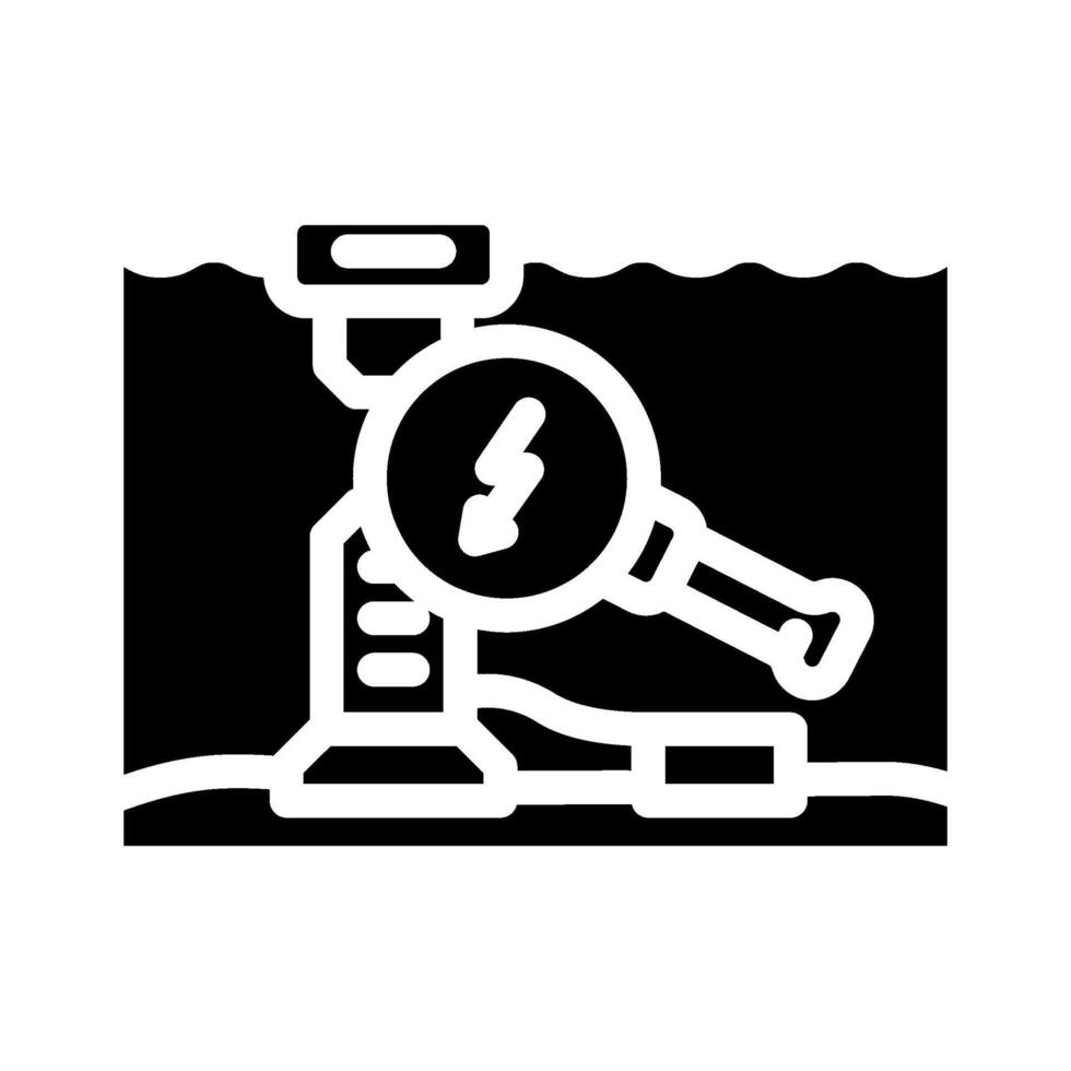 wave energy research glyph icon vector illustration