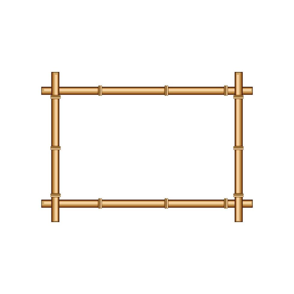 stick bamboo frame cartoon vector illustration