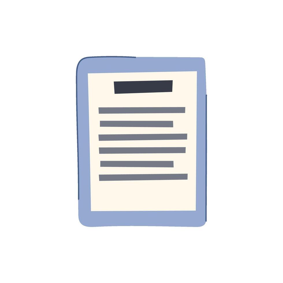digital e-reader cartoon vector illustration