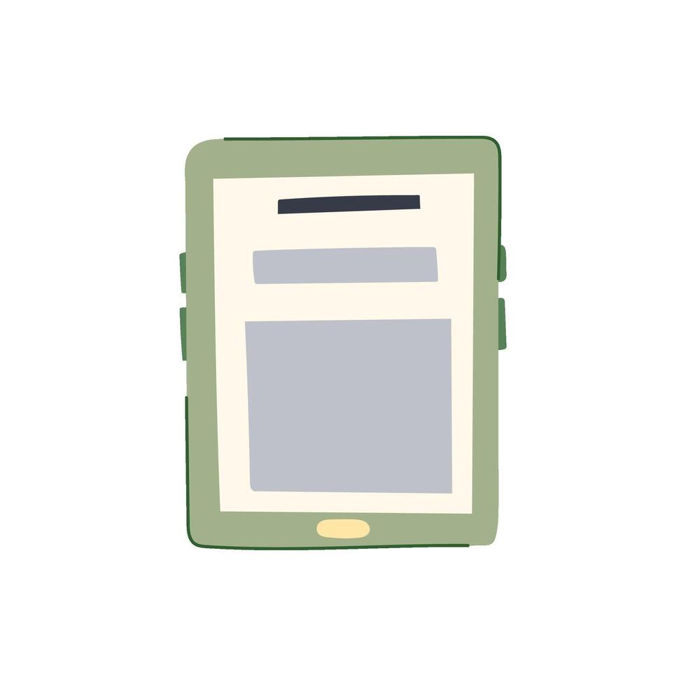 tablet e-reader cartoon vector illustration