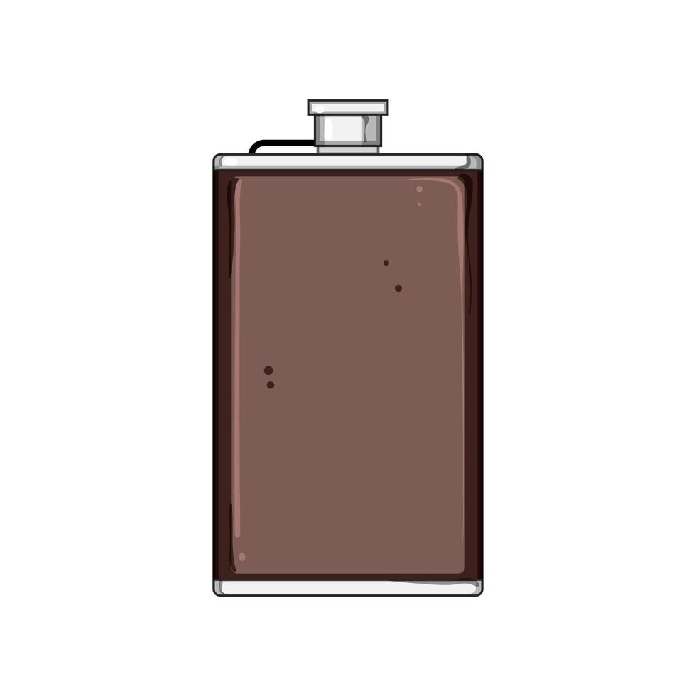 glass flask alcohol cartoon vector illustration