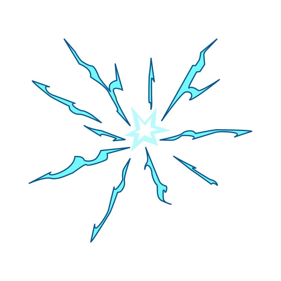 thunder impact vfx cartoon vector illustration