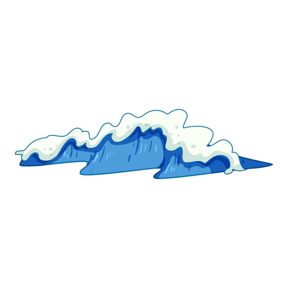 surf ocean waves cartoon vector illustration